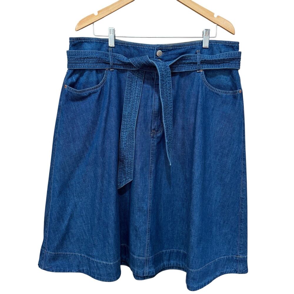 Lauren Ralph Lauren Denim Belted Skirt Size 18